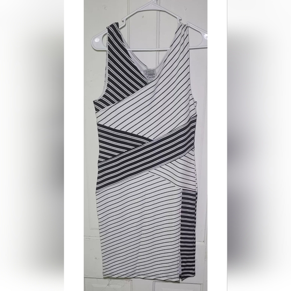 Lynn Ritchie Silver Dress Black and White Striped Knit New with Tags Size Small - Picture 1 of 12